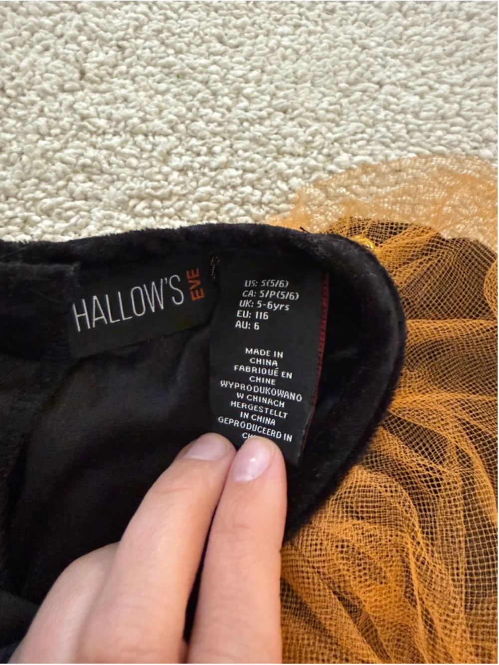 Girls Hallow's Eve Halloween Costume Black Orange Purple kids Size small 5/6